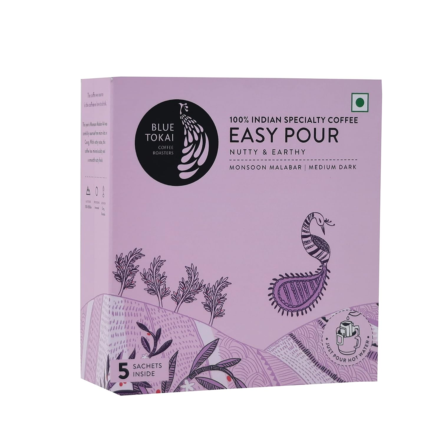 Blue Tokai Monsoon Malabar Medium-Dark Roast Easy Pour Sachets | Grocsy