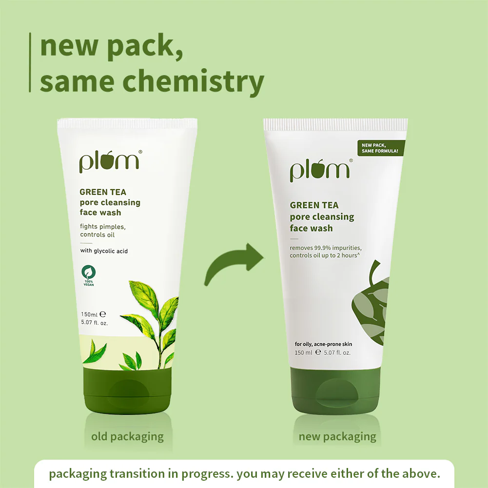 Plum Green Tea Pore Cleansing Face Wash With Glycolic Acid - Fights Acne & Oil For Clear Skin | Grocsy
