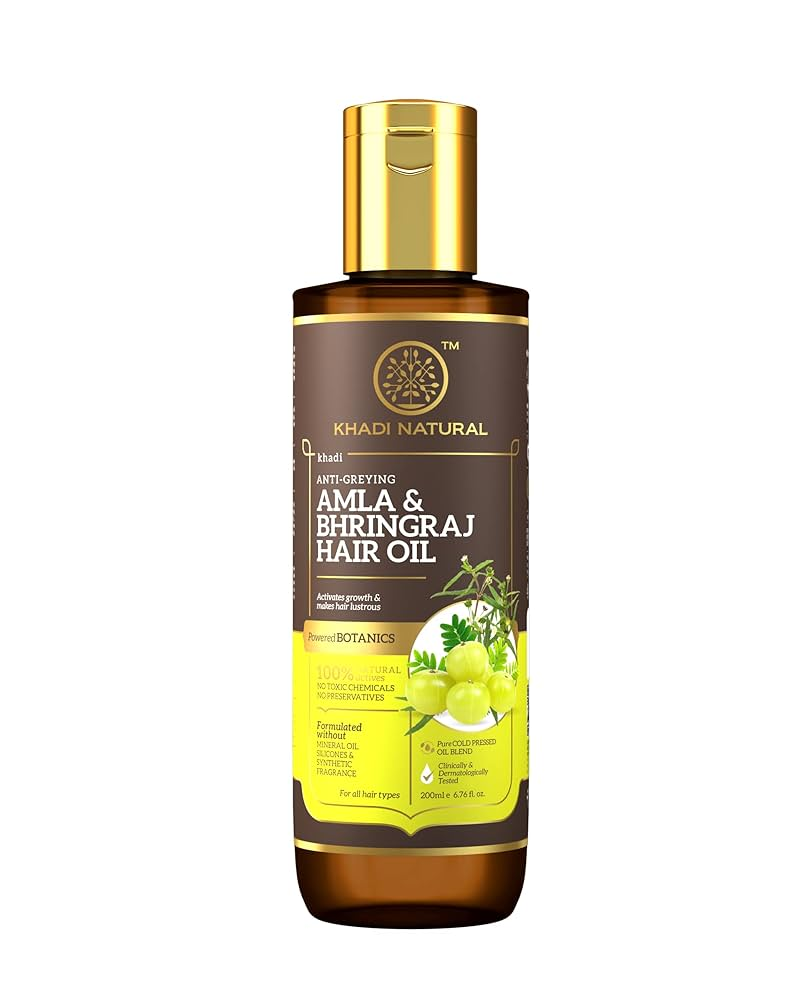Khadi Natural Amla & Bhringraj Hair Oil | Grocsy