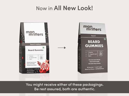 Man Matters Beard Growth Gummies, Promotes Beard Density | Grocsy