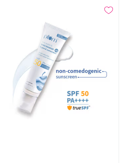 Plum 2% Niacinamide Sunscreen SPF 50 PA+++ UVA/B - Reduces Tan, No White Cast, Dermat Tested | Grocsy