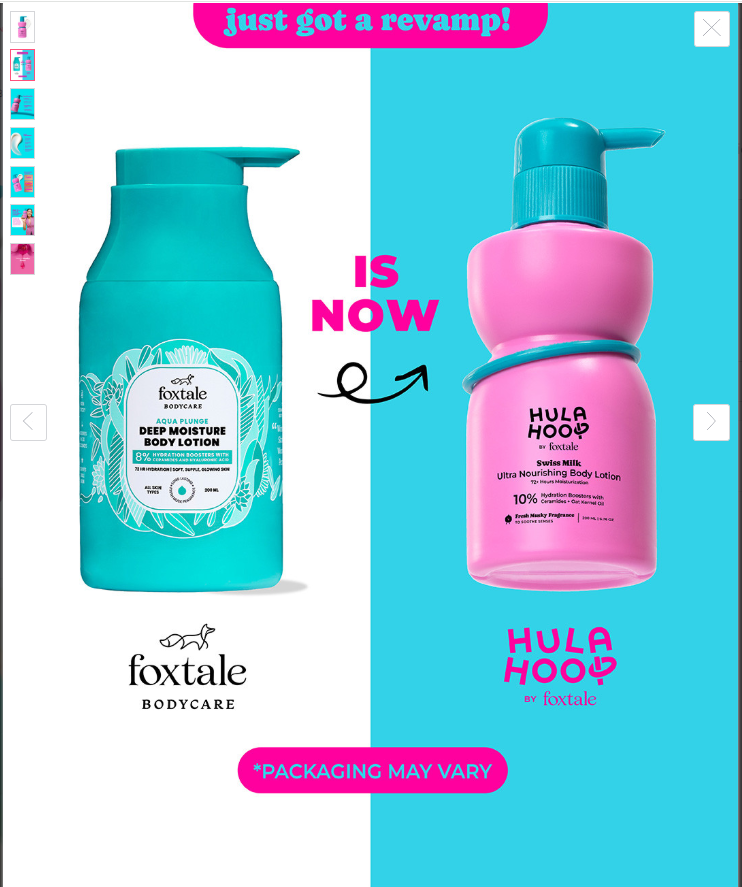 Foxtale Hydrating Body Lotion 72 HR Hydration Lightweight Serum-In-Lotion With Hyaluronic Acid & Ceramides | Grocsy