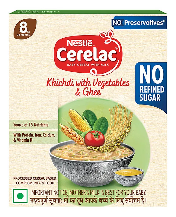 Nestle Cerelac Baby Cereal With Milk - Khichdi With Vegetables & Ghee | Grocsy