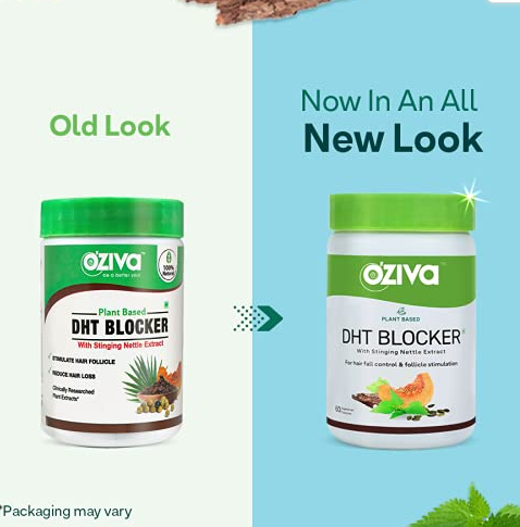 OZiva Plant Based DHT Blocker For Hair Fall Control With Stinging Nettle Extract | Grocsy