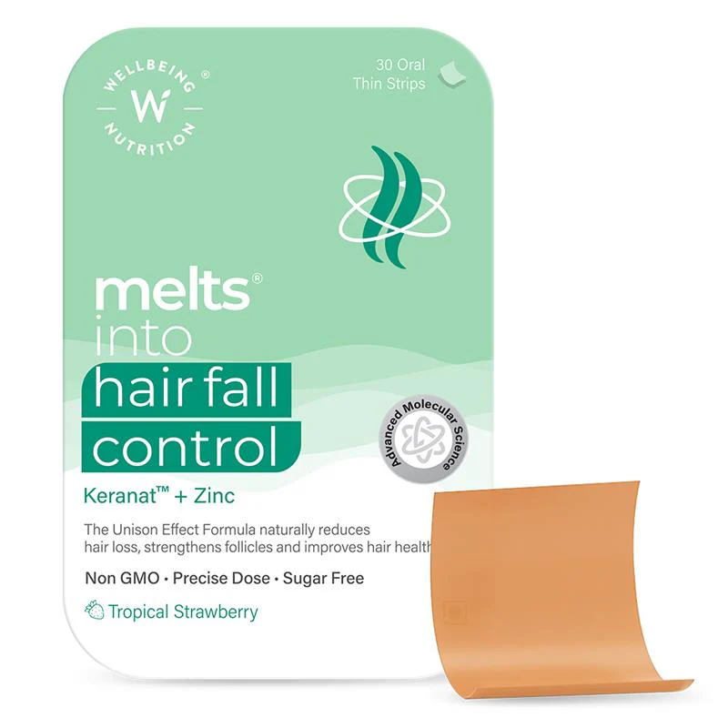Wellbeing Nutrition Melts Healthy Hair & Hair Fall Control Strips Combo | Grocsy