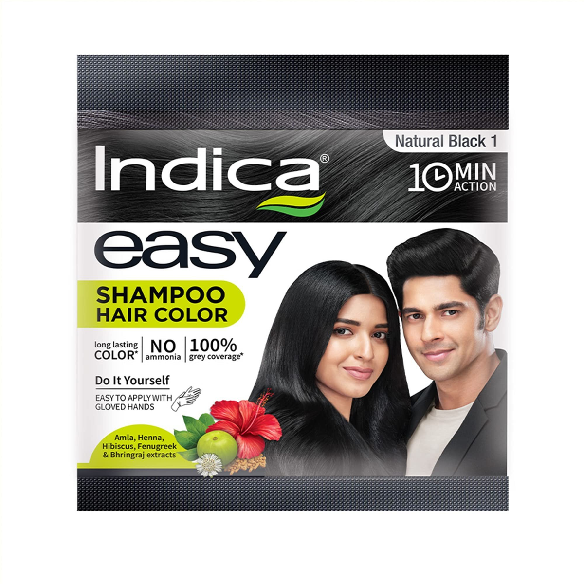 Indica Easy Hair Color Shampoo Natural Black | Grocsy