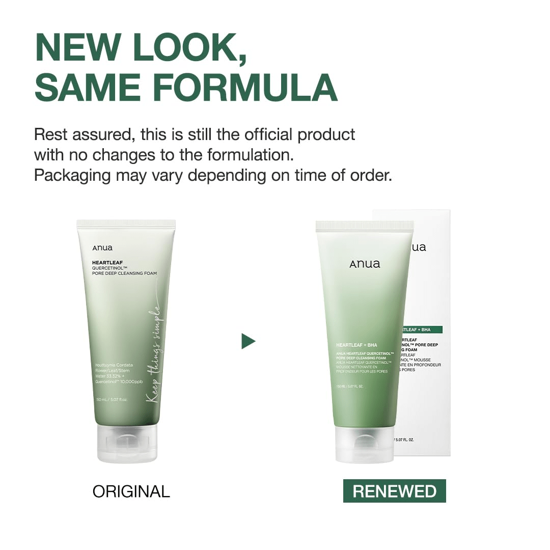 Anua Heartlef Quercetinol Pore Deep Cleansing Foam - Korean Skincare | Grocsy