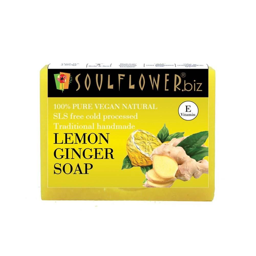 Soulflower Lemon And Ginger Handmade Soap | Grocsy
