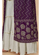 Myra Purple Jacket Style Sharara Suit | Grocsy
