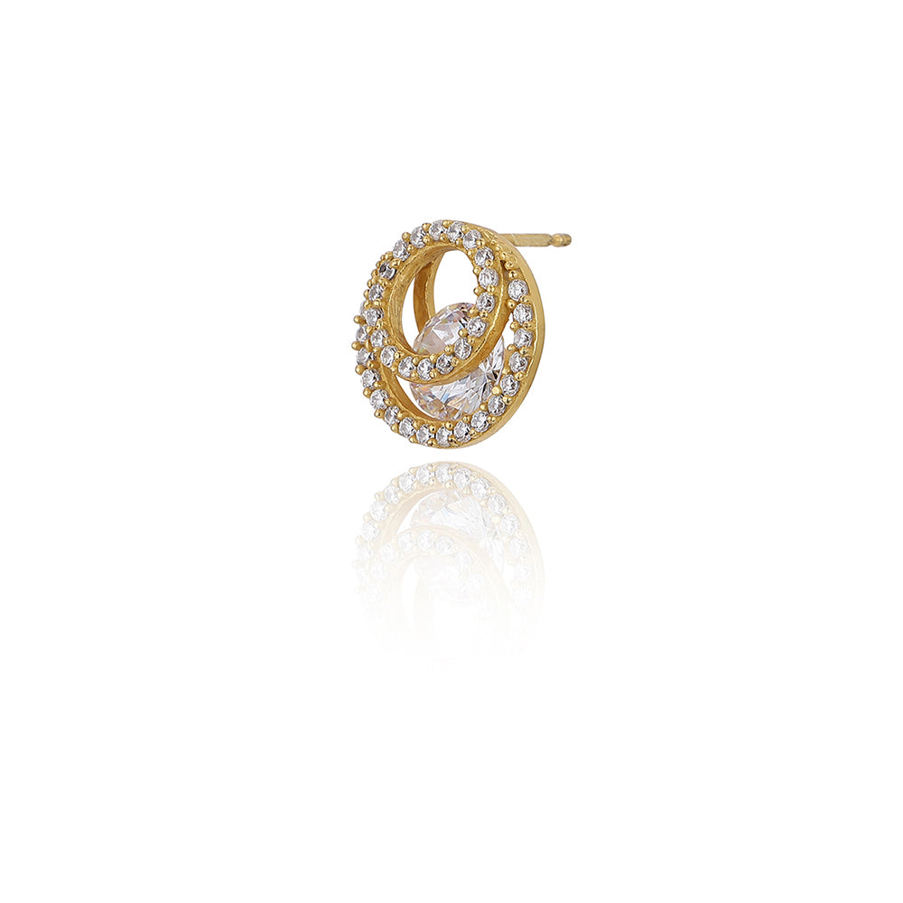 Gold-Polished Cz Pineapple Drop Earring For Women - Wahe Jewels - Swadesiicart