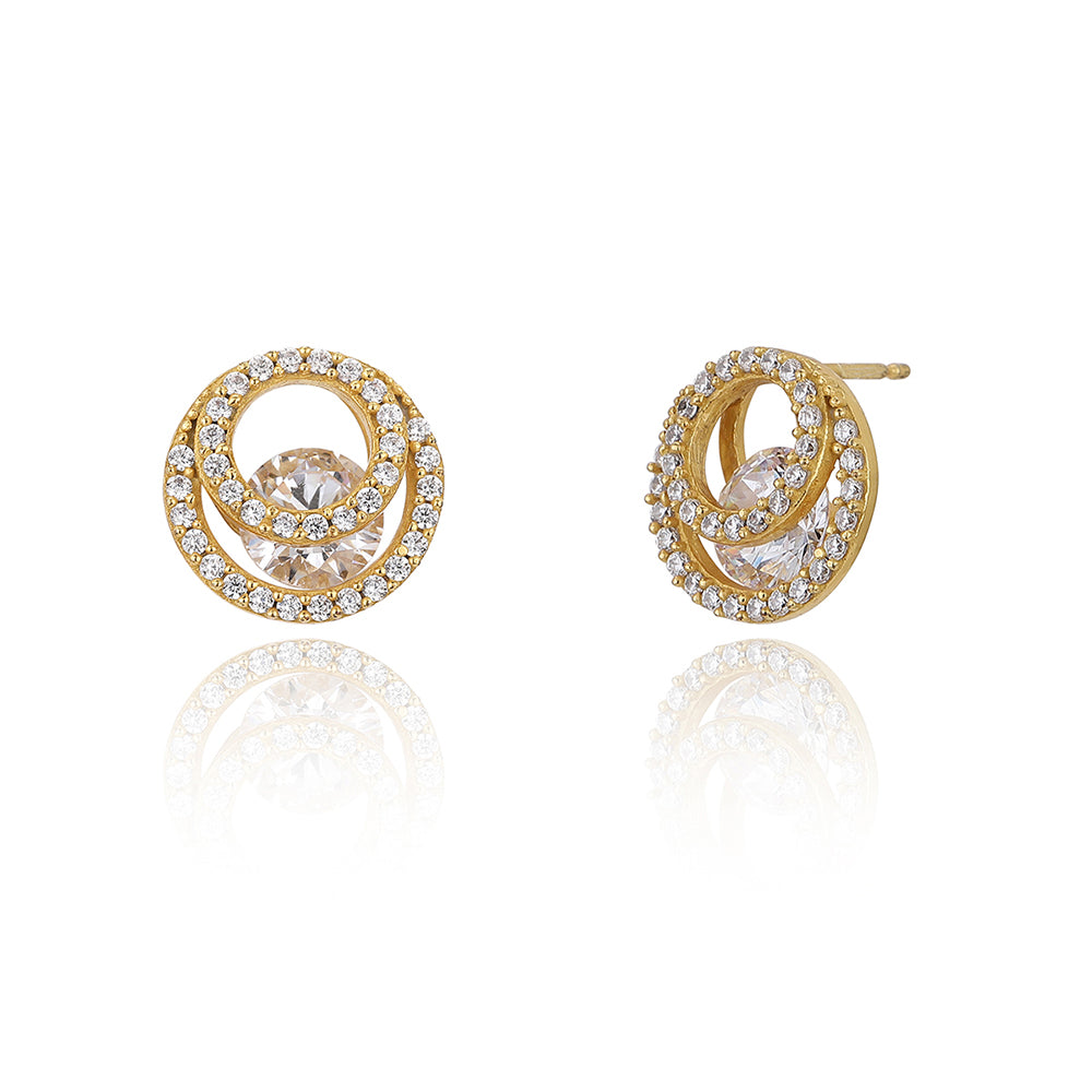 Gold-Polished Cz Pineapple Drop Earring For Women - Wahe Jewels - Swadesiicart
