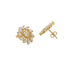 Premium Green With Gold-Polished Cz Hoop Earring For Women - Wahe Jewels - Swadesiicart