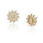 Premium Green With Gold-Polished Cz Hoop Earring For Women - Wahe Jewels - Swadesiicart