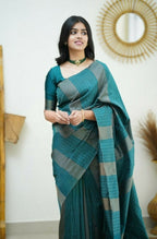 Partywear Designer Morpich Banarasi Silk Fancy Saree - Starwalk | Grocsy