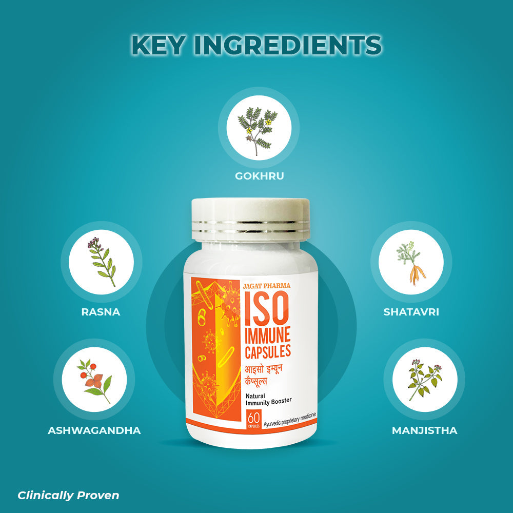 Jagat Pharma ISO Immune - Natural Immunity Booster Capsules | Grocsy