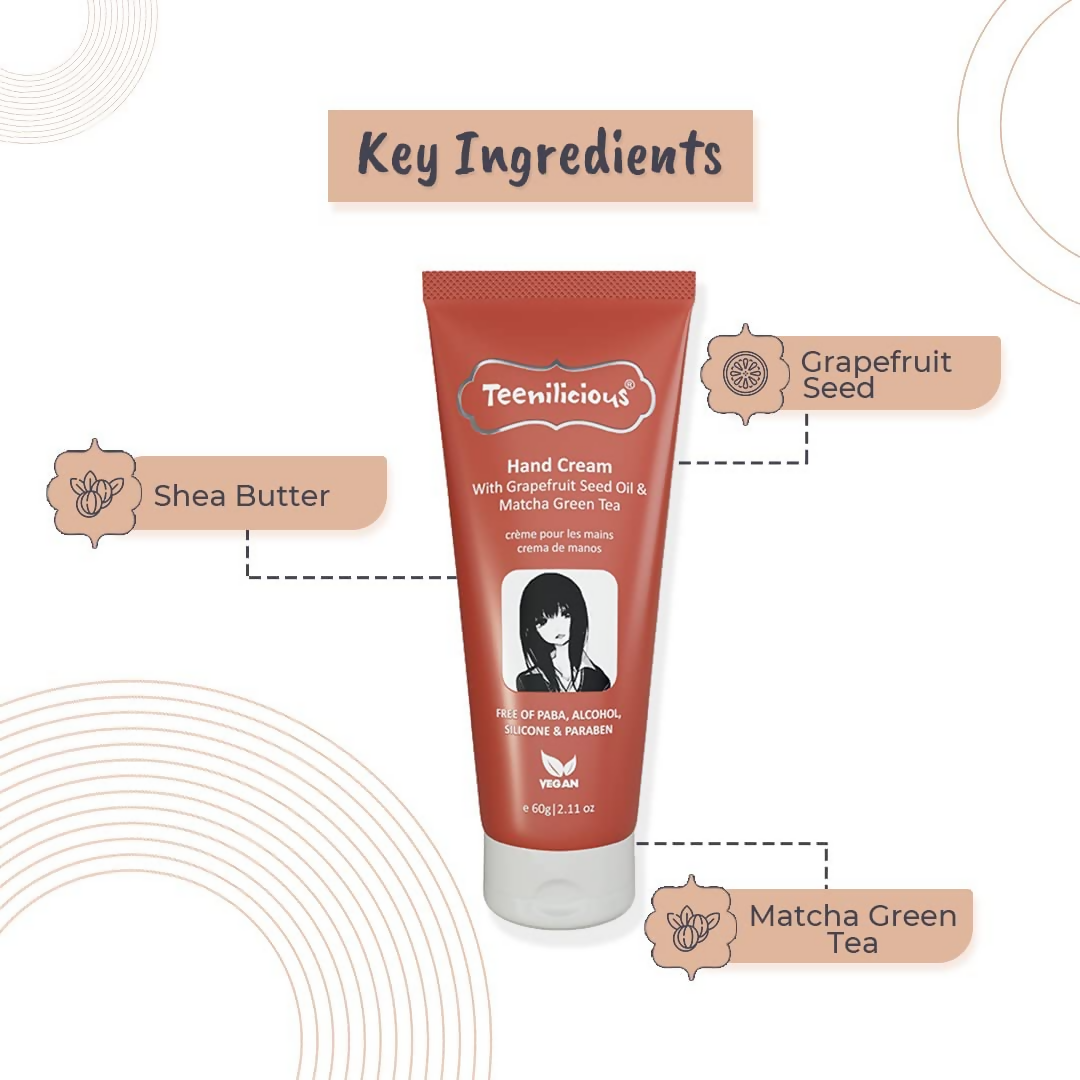 Teenilicious Hand Cream With Grapefruit Seed Oil & Matcha Green Tea | Grocsy