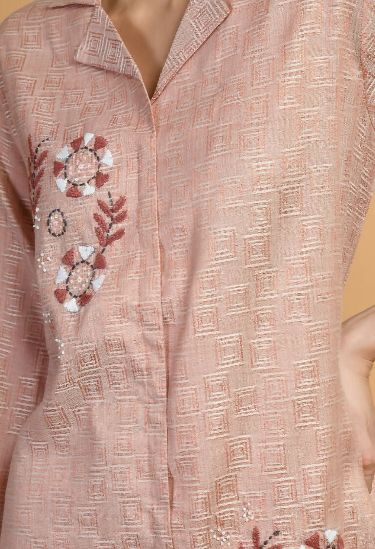 Joban Fashion Peach Cotton Kurta Set | Grocsy