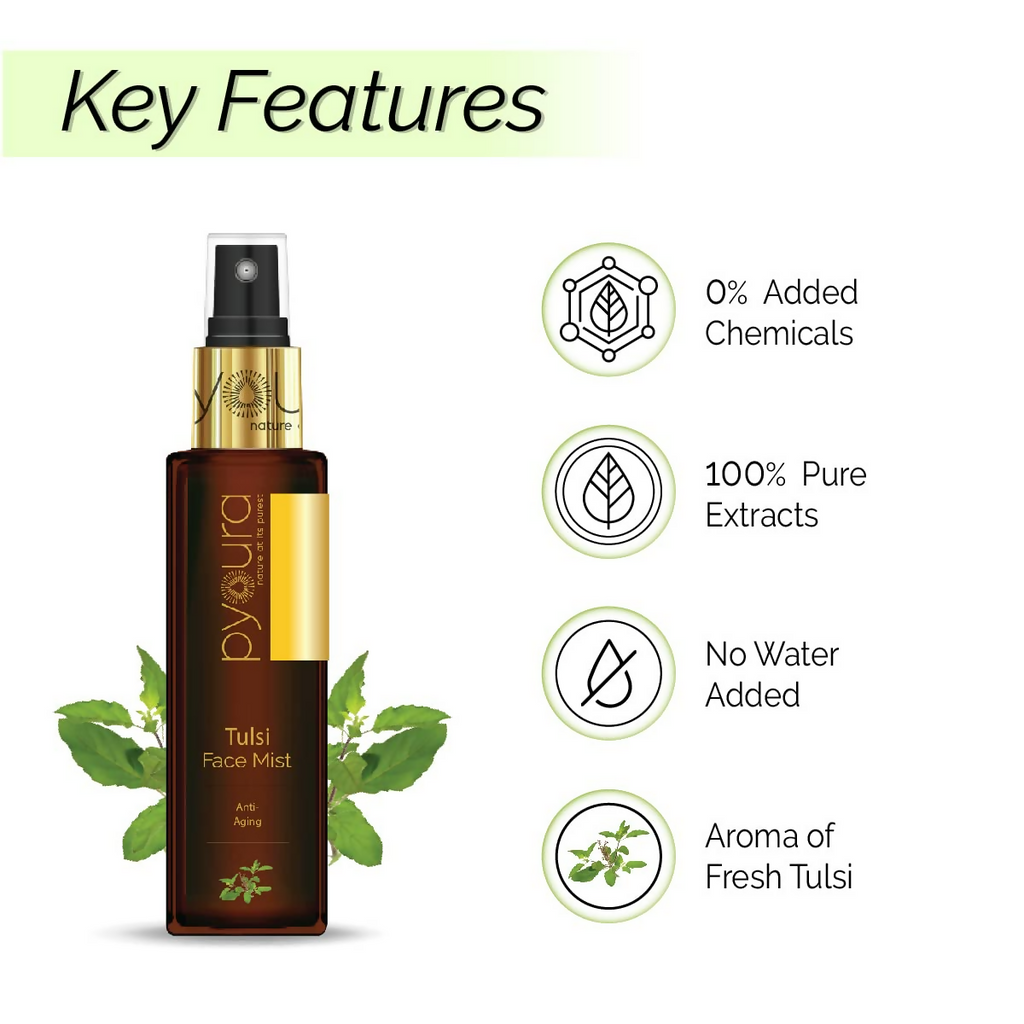 Pyoura Tulsi Anti Wrinkle Glowing Skin Face Toner Mist | Grocsy