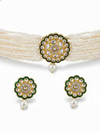 NVR Women Gold Plated White Kundan Jewellery Set | Grocsy