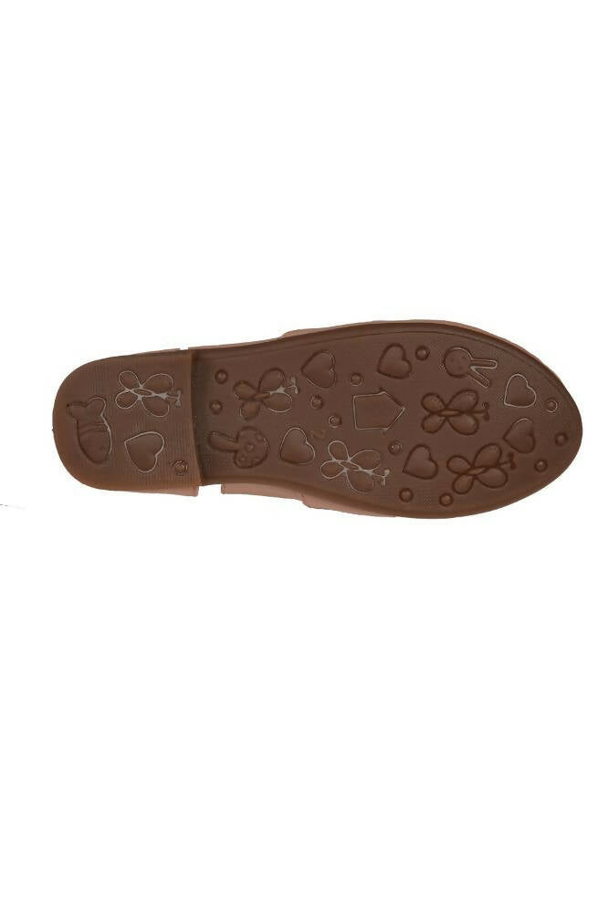 Tiny Bugs Girls Buckle Embellished Peach Ankle Length Boots | Grocsy