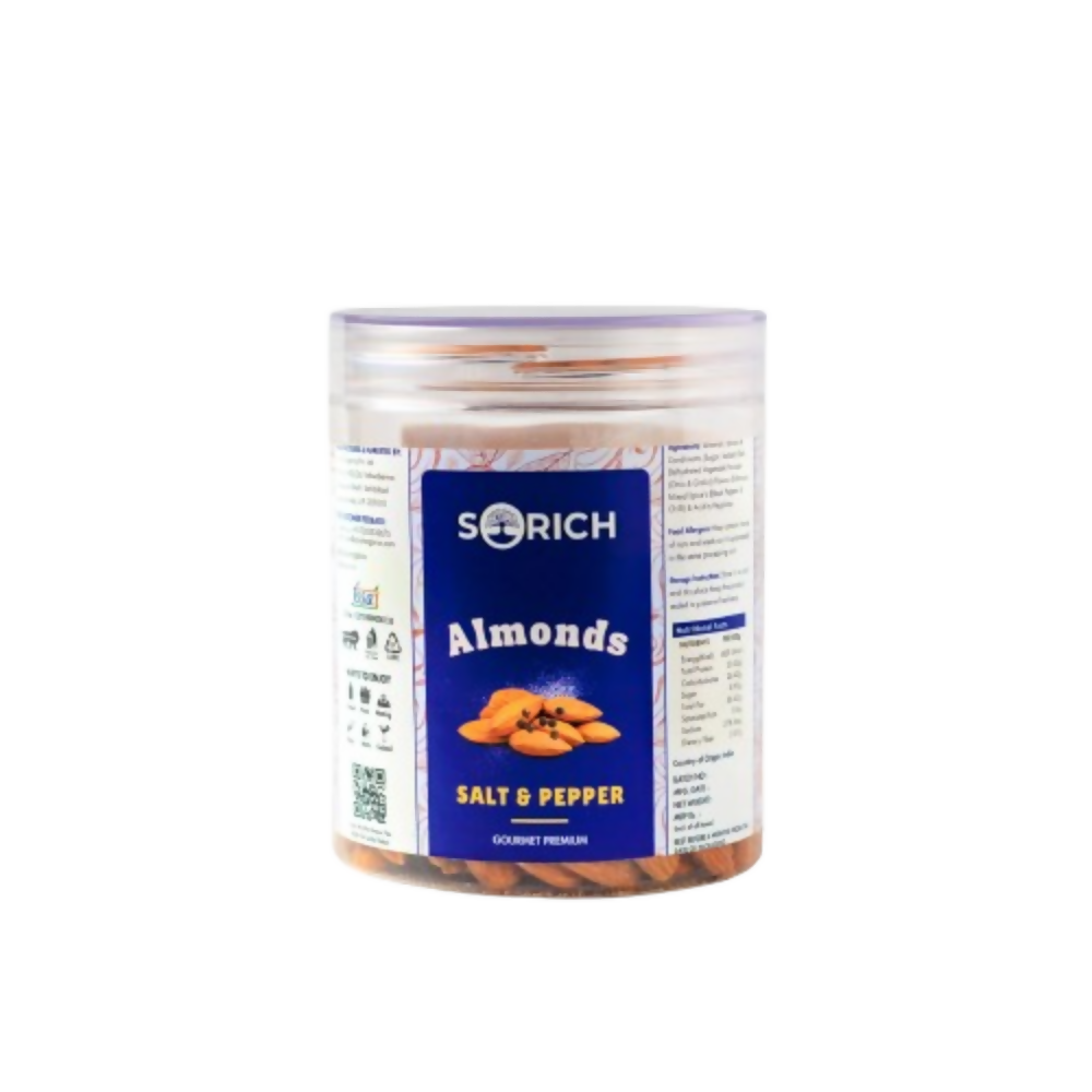 Sorich Organics Salted & Black pepper Almonds | Grocsy