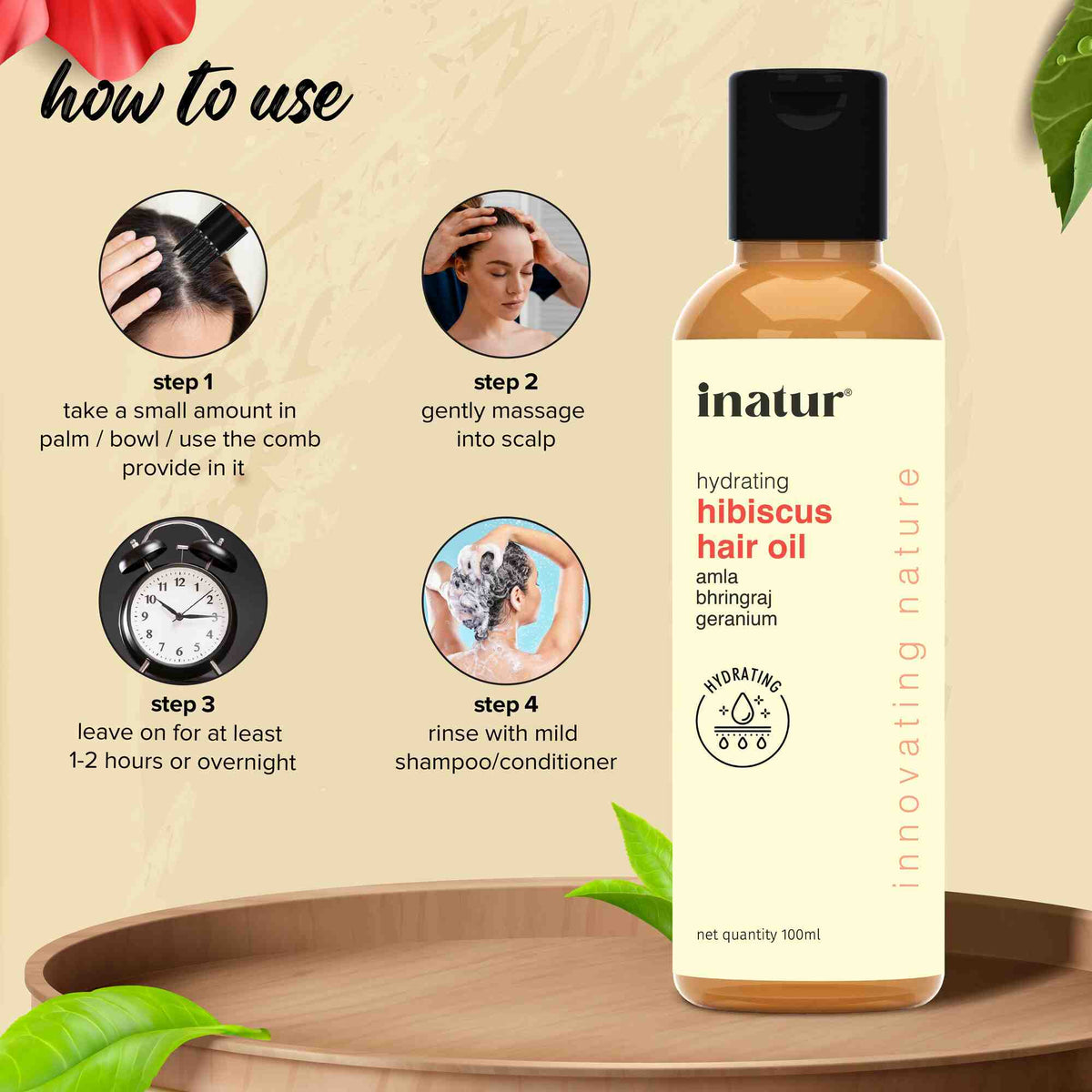 Inatur Hibiscus Hair Oil | Grocsy