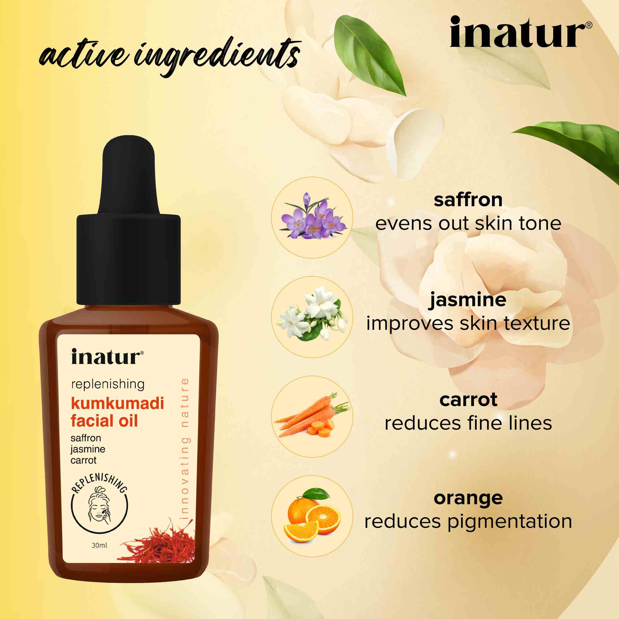 Inatur Kumkumadi Ayurvedic Facial Oil | Grocsy