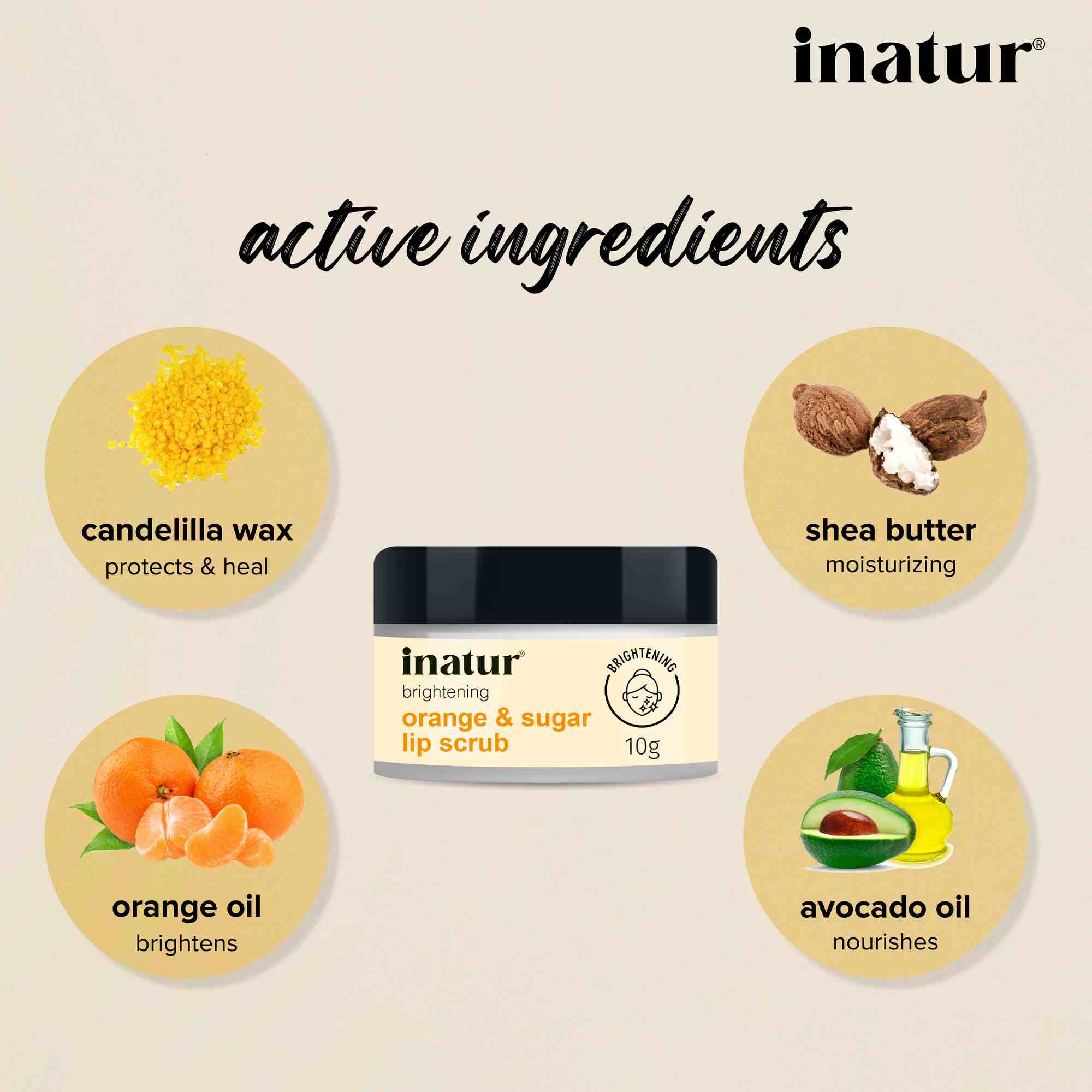 Inatur Orange & Sugar Lip Polish | Grocsy