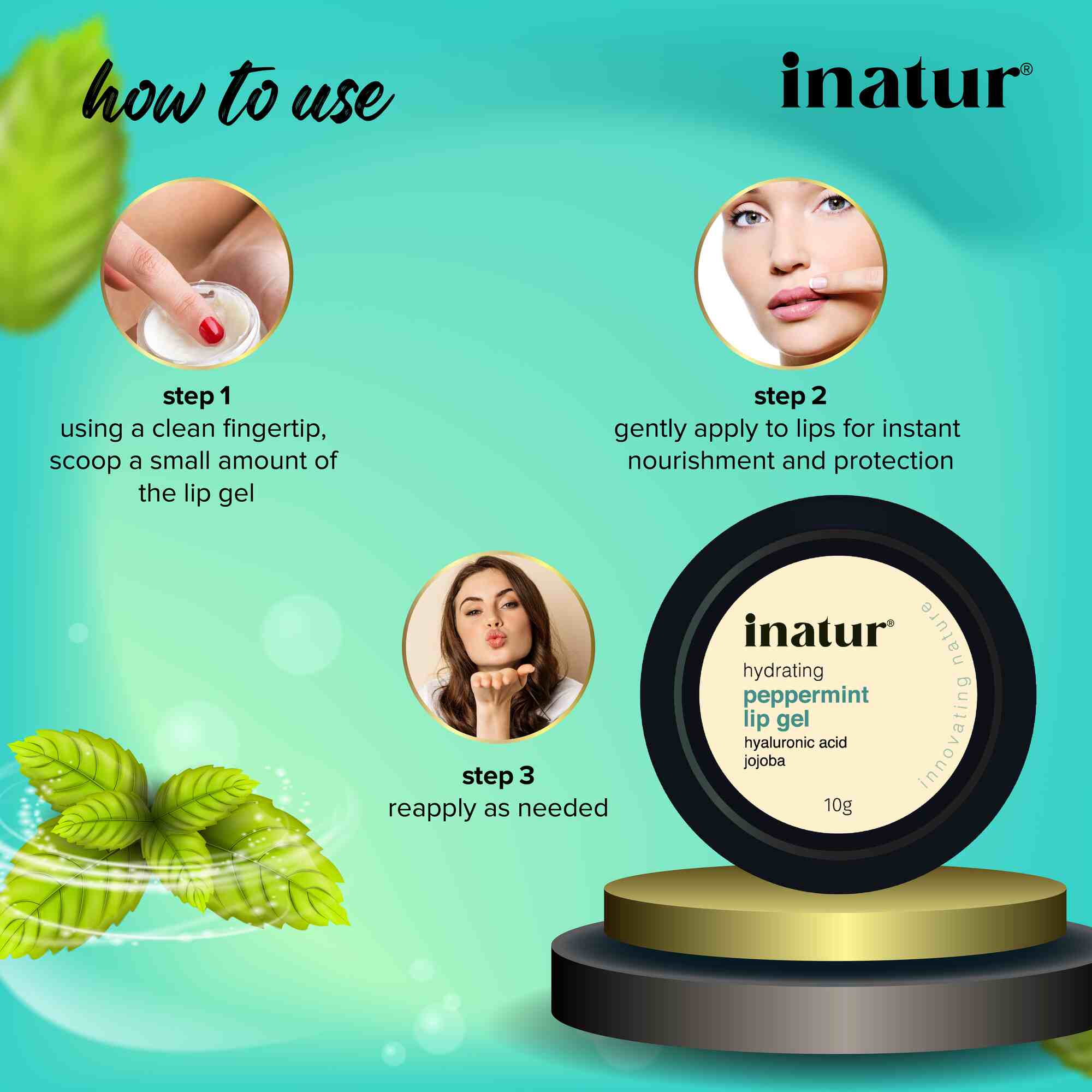 Inatur Peppermint Lip Gel | Grocsy