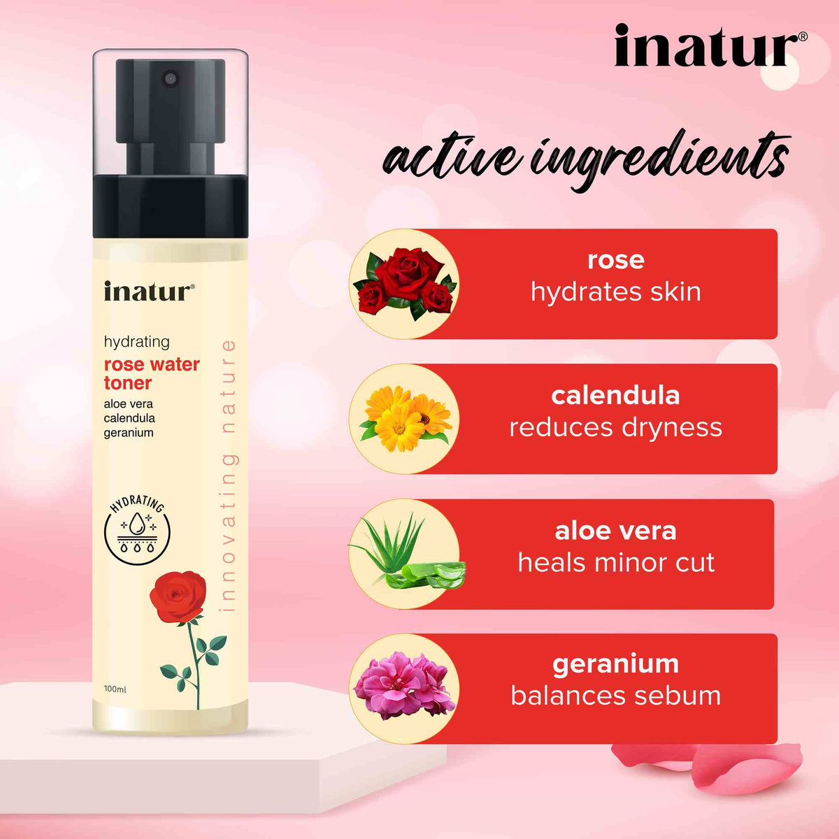 Inatur Rose Hydrosol Floral Water | Grocsy