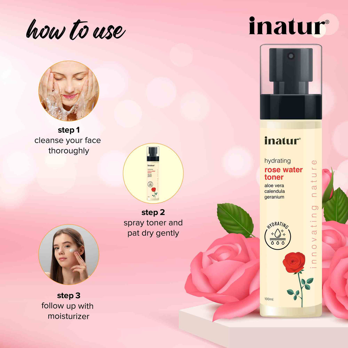 Inatur Rose Hydrosol Floral Water | Grocsy