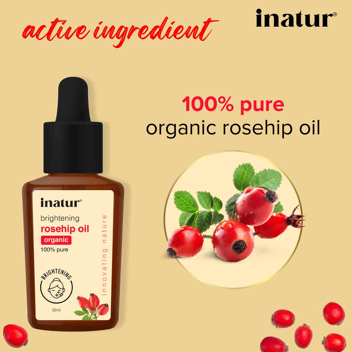 Inatur Natural Rosehip Oil | Grocsy
