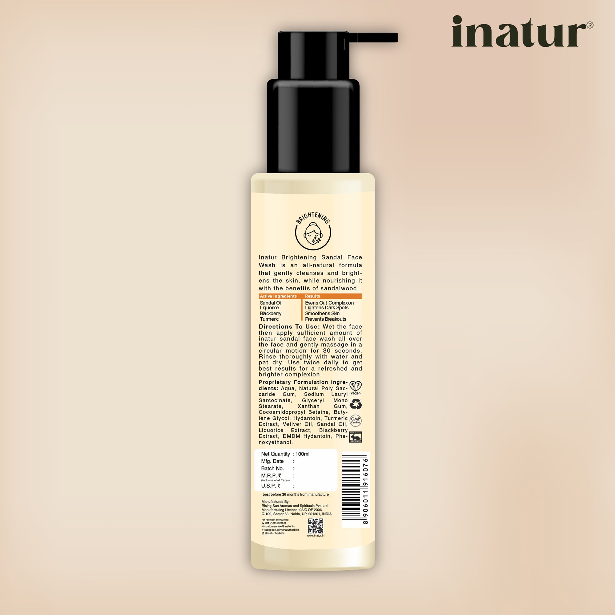 Inatur Sandal Fairness Face Wash | Grocsy