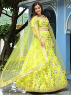 Tulsi Art Incredible Neon Embroidery Silk Event Wear Lehenga Choli With Dupatta | Grocsy