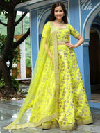 Tulsi Art Incredible Neon Embroidery Silk Event Wear Lehenga Choli With Dupatta | Grocsy