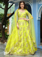 Tulsi Art Incredible Neon Embroidery Silk Event Wear Lehenga Choli With Dupatta | Grocsy