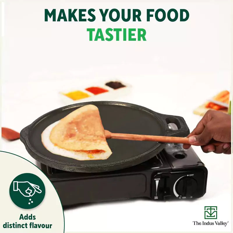 The Indus Valley Super Smooth Cast Iron Tawa,Pre-seasoned, Nonstick, 100% Pure, Toxin-free, Induction, 28/30.5cm, 2.8/2.9kg | Grocsy