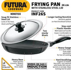 Hawkins Futura Non-stick Frying Pan 26 cm Diameter with Lid 1 L (INF26S) | Grocsy