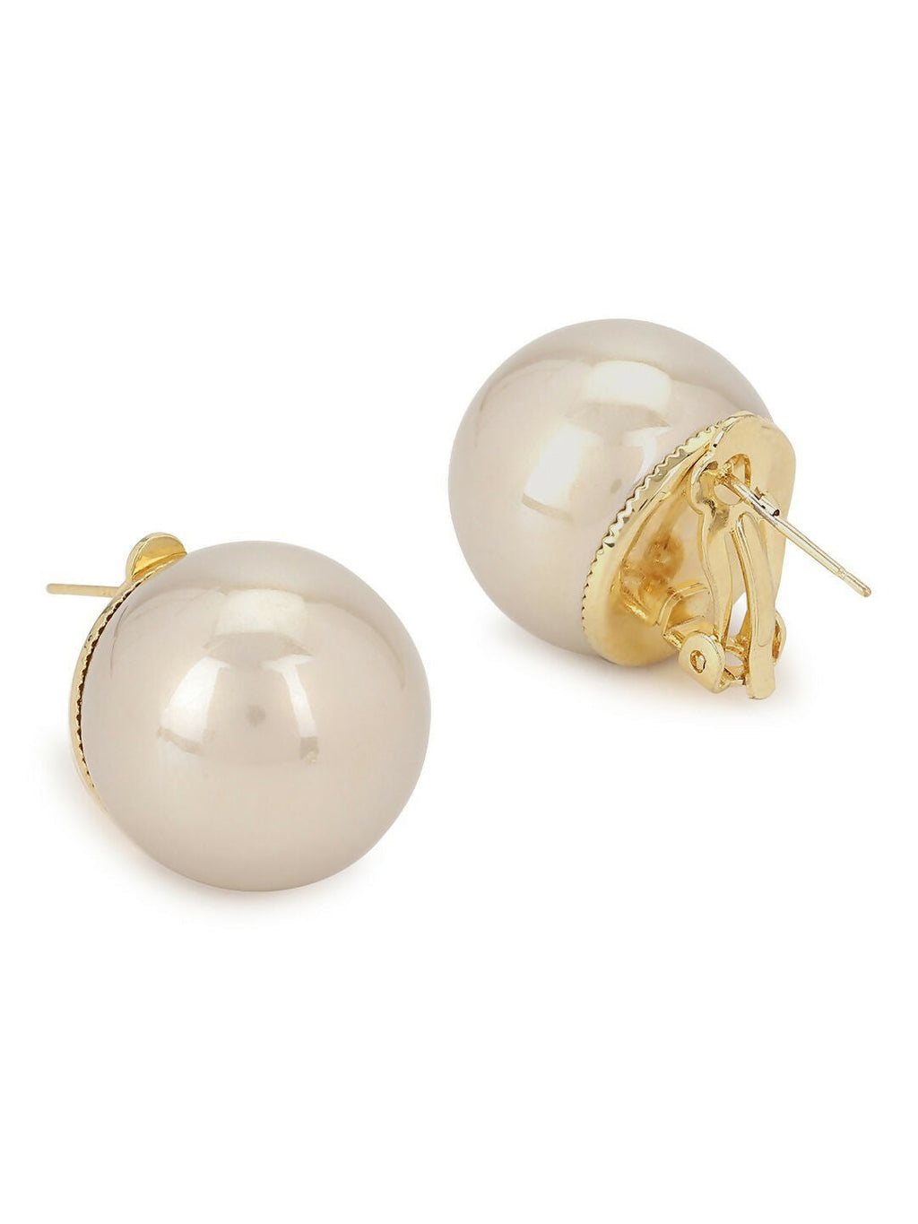 Grey Shine Pearl Studs- Ruby Raang | Grocsy
