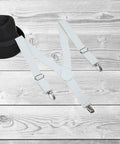Manet Boys Solid Suspenders - White | Grocsy