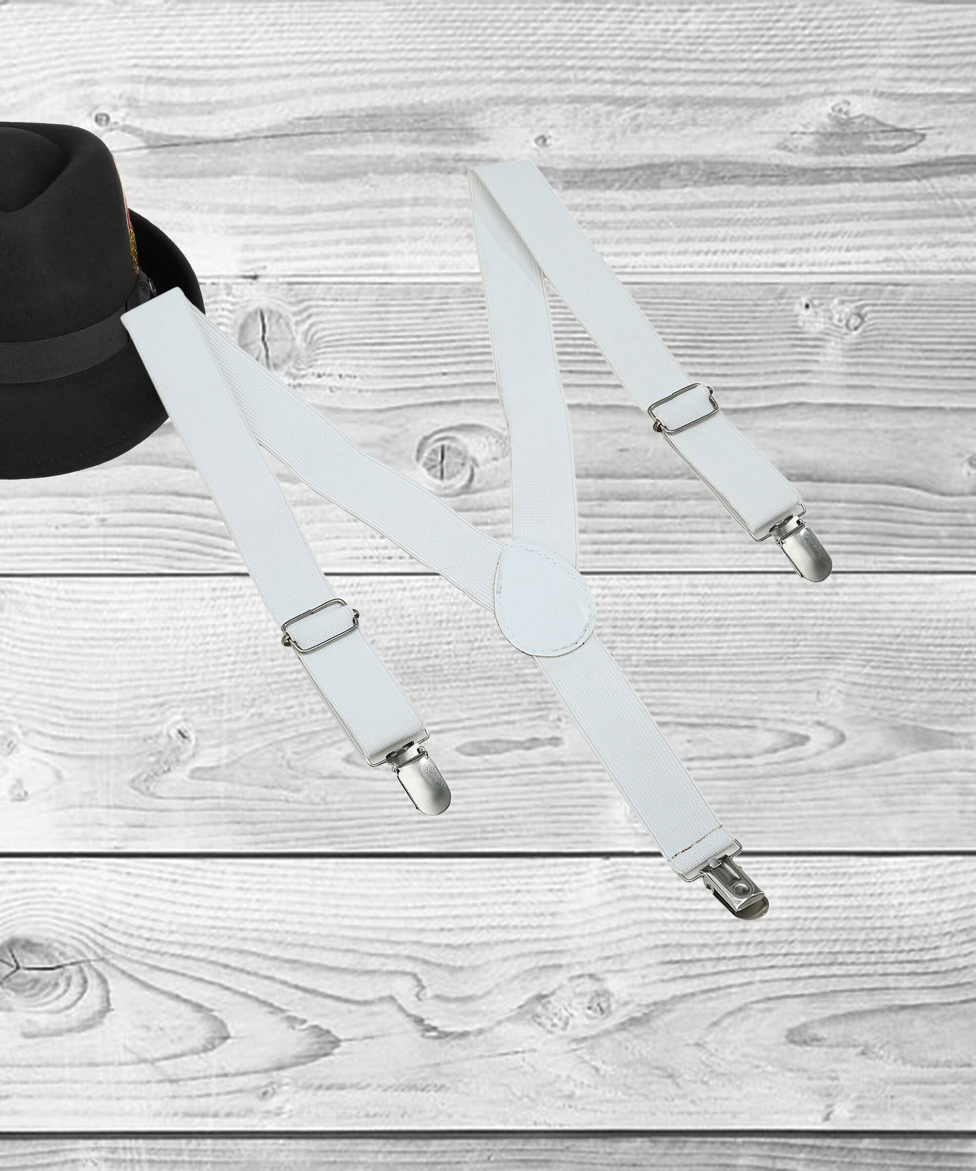 Manet Boys Solid Suspenders - White | Grocsy