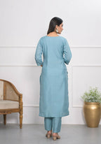 Lavender Viscose Silk Embroidery with Thread and sequence Stitched Suit With Dupatta - Tanisha | Grocsy