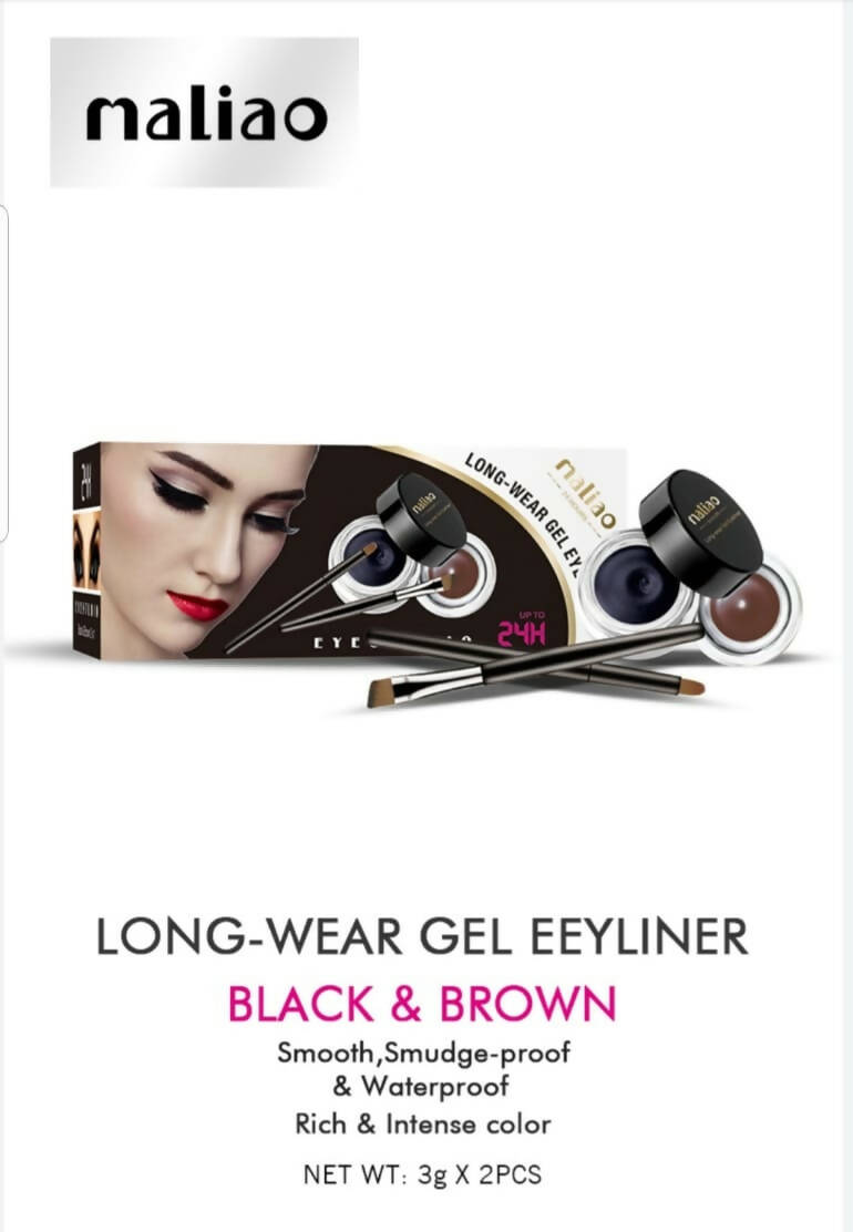 Maliao Professional Long Wear Black And Brown Gel Eyeliner | Grocsy