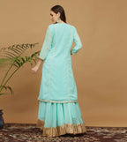 Joban Fashion Turquoise Georgette Lehenga Set | Grocsy