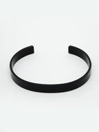 NVR Men's Set of 2 Black & Silver Stainless Steel Cuff Bracelet