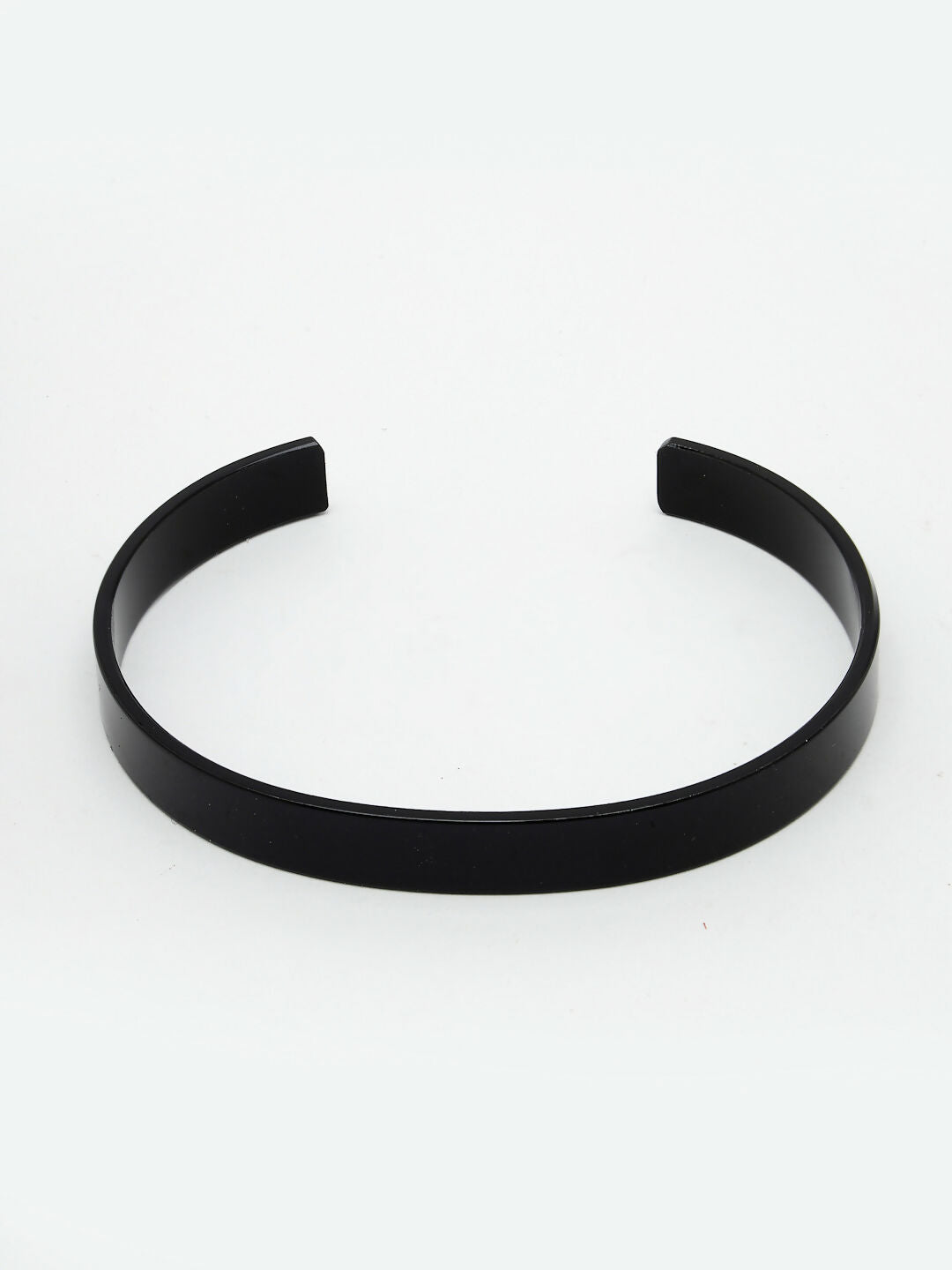 NVR Men's Set of 2 Black & Silver Stainless Steel Cuff Bracelet