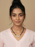 NVR Women Gold Plated Black Beaded Mangalsutra | Grocsy