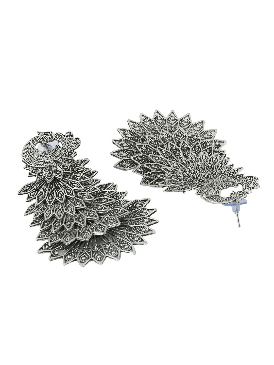 NVR Women Silver Toned Contemporary Drop Earrings | Grocsy