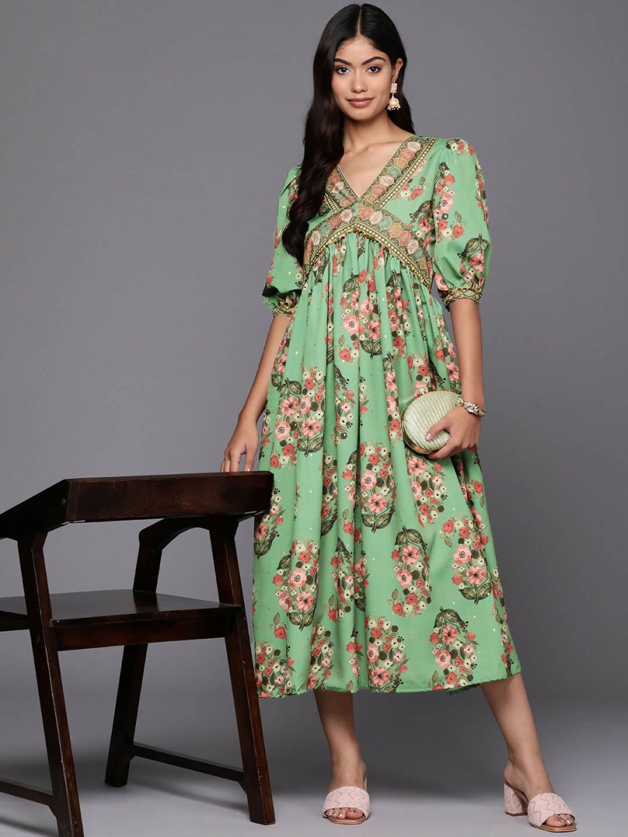 Ahalyaa Women's Traditional wear Lehnga Choli - Green | Grocsy