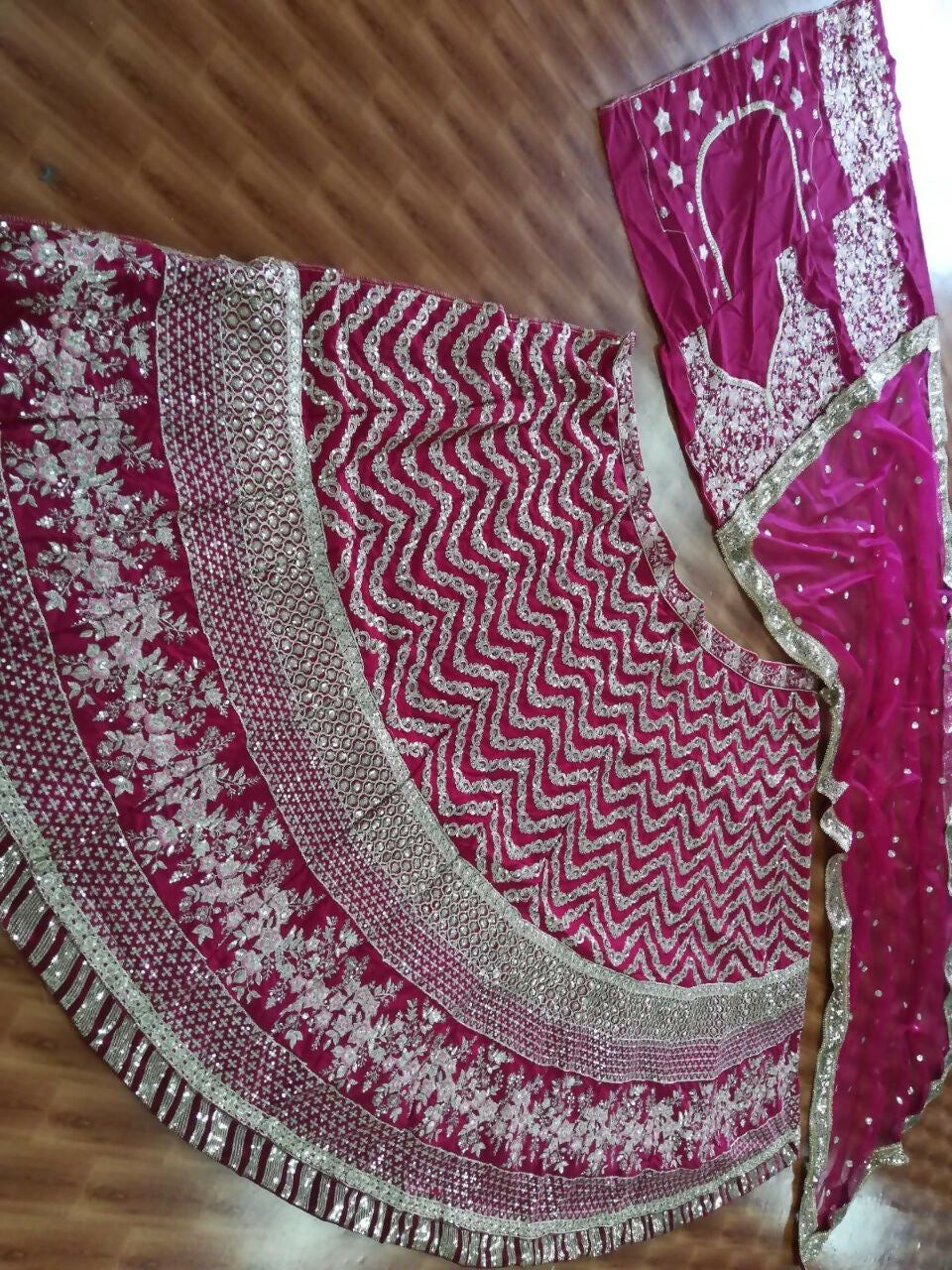 Jyoti Fashion Mesmerizing Red Silk Sequins with Zari Thread & Coding Dori Embroidery work Lehenga Choli with Dupatta | Grocsy